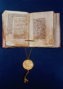 The Golden Bull of Charles IV, Holy Roman Emperor, 1400 by German School