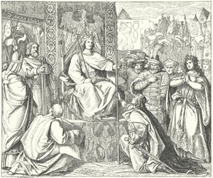 The Holy Roman Emperor Henry VII recalls his son, John of Bohemia by German School