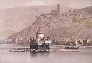 The Island Fortress of Pfalzgrafenstein and Schloss Gutenfels at Kaub by German School