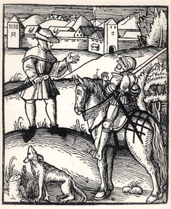 The Knight and the Peasant by German School