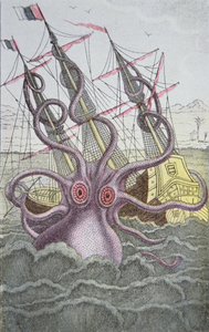 The Kraken drags down a ship