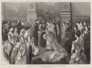 The Marriage of Prince Henry of Prussia and Princess Irene of Hesse, at Charlottenburg (engraving) by German School