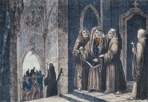 The Monks covering the King with a drape in the Camenz Convent