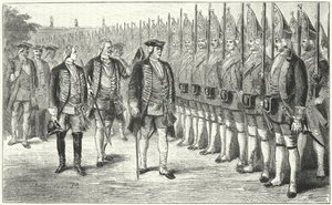 The Potsdam Giants, infantry regiment of taller than average soldiers in the army of Frederick William I of Prussia, 18th Century by German School