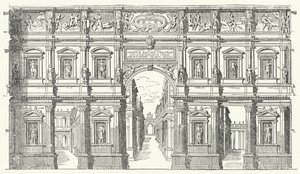 The Teatro Olimpico ("Olympic Theatre") in Vicenza, Northern Italy (engraving) by German School