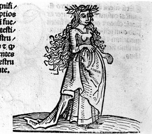 The Virgin - in Treatise by Johannes Angeli De Magnisconnectionibue annorum revolutionibus ac eorum pefectionibus. Augsburg, Erhard Ratdolt by German School