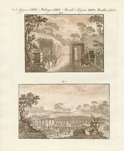 The Excavated Town of Pompeii by German School