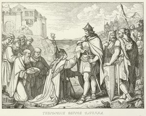 Theodoric before Ravenna by German School