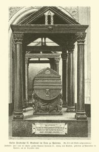 Tomb of Frederick II, Holy Roman Emperor, in Palermo Cathedral, Sicily (engraving) by German School