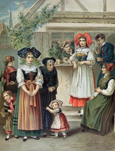 Traditional costumes of the Strasbourg region, c. 1870-80