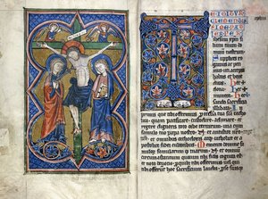 Two pages from a thirteenth century Missale in Latin, from the Middle Rhine region