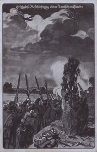 Unsuccessful attempt to shoot down a German aircraft, World War I by German School