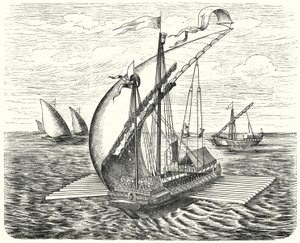 Venetian galley with 26 oars by German School