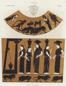 Women carrying hydria by German School