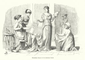 Women doing housework in Ancient Greece by German School