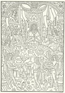 Woodcut from the First Edition of Lancelot du Lac, Printed in Rouen by Jean le Bourgeois in 1488 (engraving) by German School