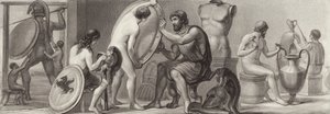 Work and occupations in Ancient Greece (Illustration for Bilder-Atlas) by German School