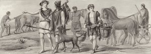 Work and occupations in Ancient Greece (Illustration for Bilder-Atlas) by German School