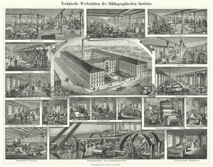 Workshops of the Bibliographisches Institut, Leipzig, Germany by German School
