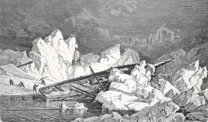 Wreck of the Hansa, London 1874 by German School