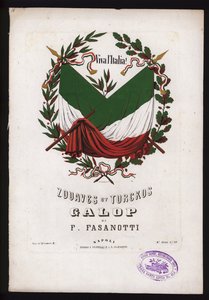 Zouaves et Turckos, galop by F Fasanotti, sheet music cover by German School