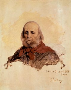Italian Unite: portrait of Giuseppe Garibaldi (1807-1882), Italian patriot. Work by Gerolamo (Girolamo) Induno (1825-1890) by Gerolamo Induno