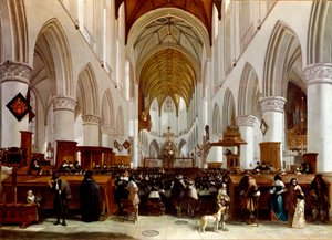 Interior of a church by Gerrit Adriaensz Berckheyde