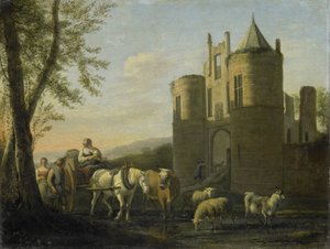 The Main Gate to Egmond Castle by Gerrit Berckheyde