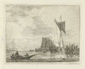 Ships at a Pier by Gerrit Groenewegen