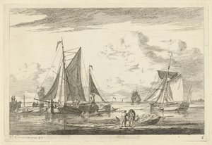 Beach and Sea with Various Boats by Gerrit Groenewegen