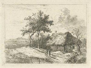 Three Figures by a Farm by Gerrit Jan Michaëlis