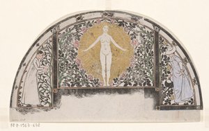 Design for the Frame of a Calendar for 1901 with Women and Flowers
