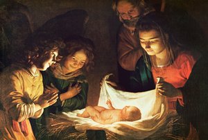 Adoration of the Baby, c.1620 by Gerrit van Honthorst
