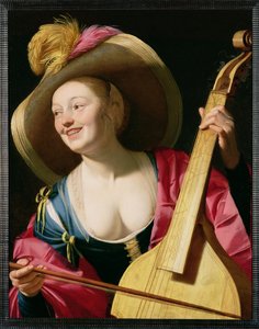 The Viola-da-gamba Player by Gerrit van Honthorst