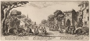 Dying Soldiers by the Roadside by Gerrit van Schagen after Jacques Callot