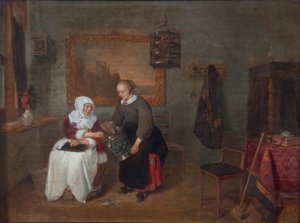 A Dutch Interior by Gerritsz Quiringh van Brekelenkam