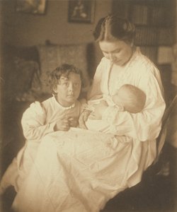 Mother in Dressing Gown, Seated, with Infant and Small Son by Gertrude Käsebier