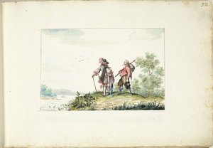 Gentleman and Beggar in a Landscape