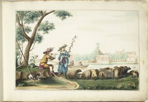 Pastoral Scene by a River by Gesina ter Borch (signed by artist)