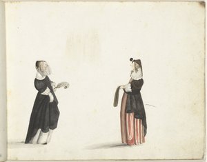 Two Standing Women in Profile
