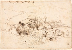 Farm with Trees in a Hilly Landscape by Gherado Cibo