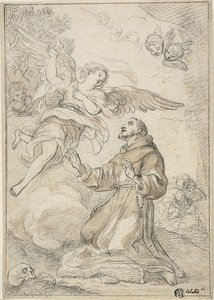 Angel Appearing to Saint Dominic by Giacinto Calandrucci