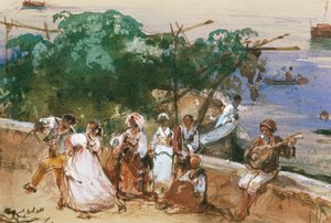 A Street in Posillipo, by Giacinto Gigante by Giacinto Gigante