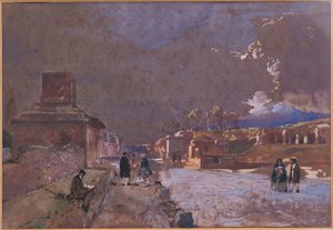 The Street of Tombs in Pompeii by Giacinto Gigante