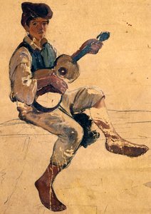 The guitar player by Giacinto Gigante