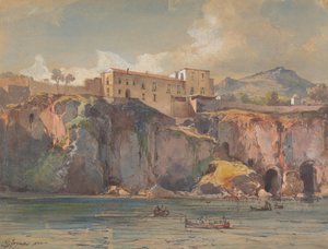 View of Cliffs near Amalfi by Giacinto Gigante