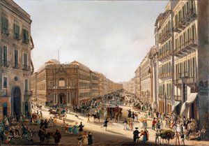 View of Toledo Street in Naples by Giacinto Gigante