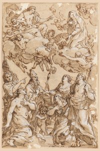 Christ and the Virgin with Patron Saints of Pistoia by Giacinto Gimignani