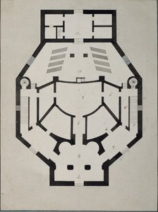 Upstairs Floor Plan by Giacomo Antonio Domenico Quarenghi