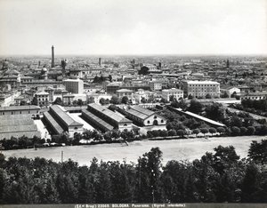 Panoramic view of Bologna with some factories by Giacomo Brogi
